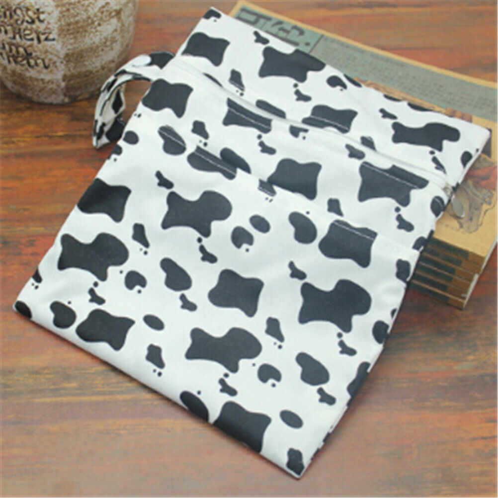 Wet Dry Bag Baby Cloth Diaper Nappy Zipper Bag Reusable With Two Pockets  Td Kt