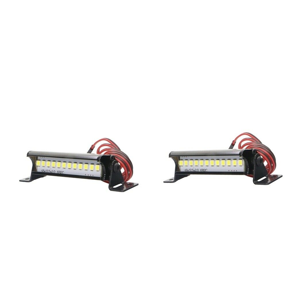 2pc RC Crawler LED Light Bar 12 LEDs 1/10 Part for TRX4 90046 90048 SCX10