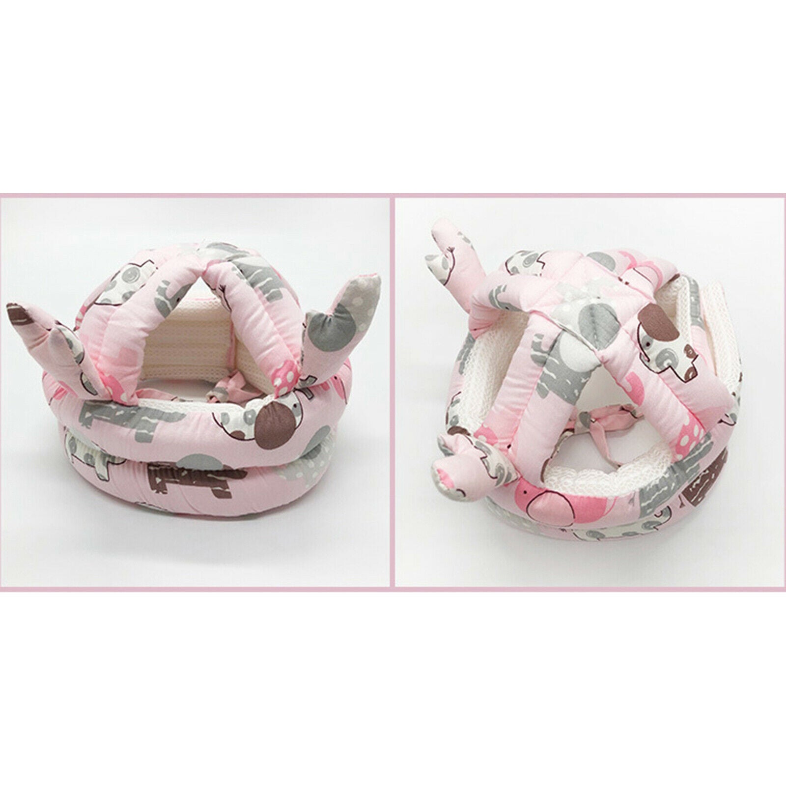 Baby Safety Hat Helmet Soft Anti-fall Walk Protection   Pink Elephant