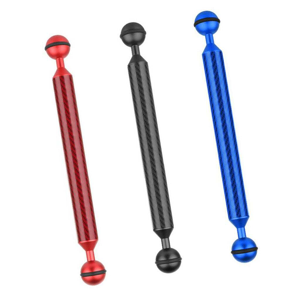 Double Ball Head 20.8mm 9"Buoyancy Arm for Underwater Diving Photograp Black