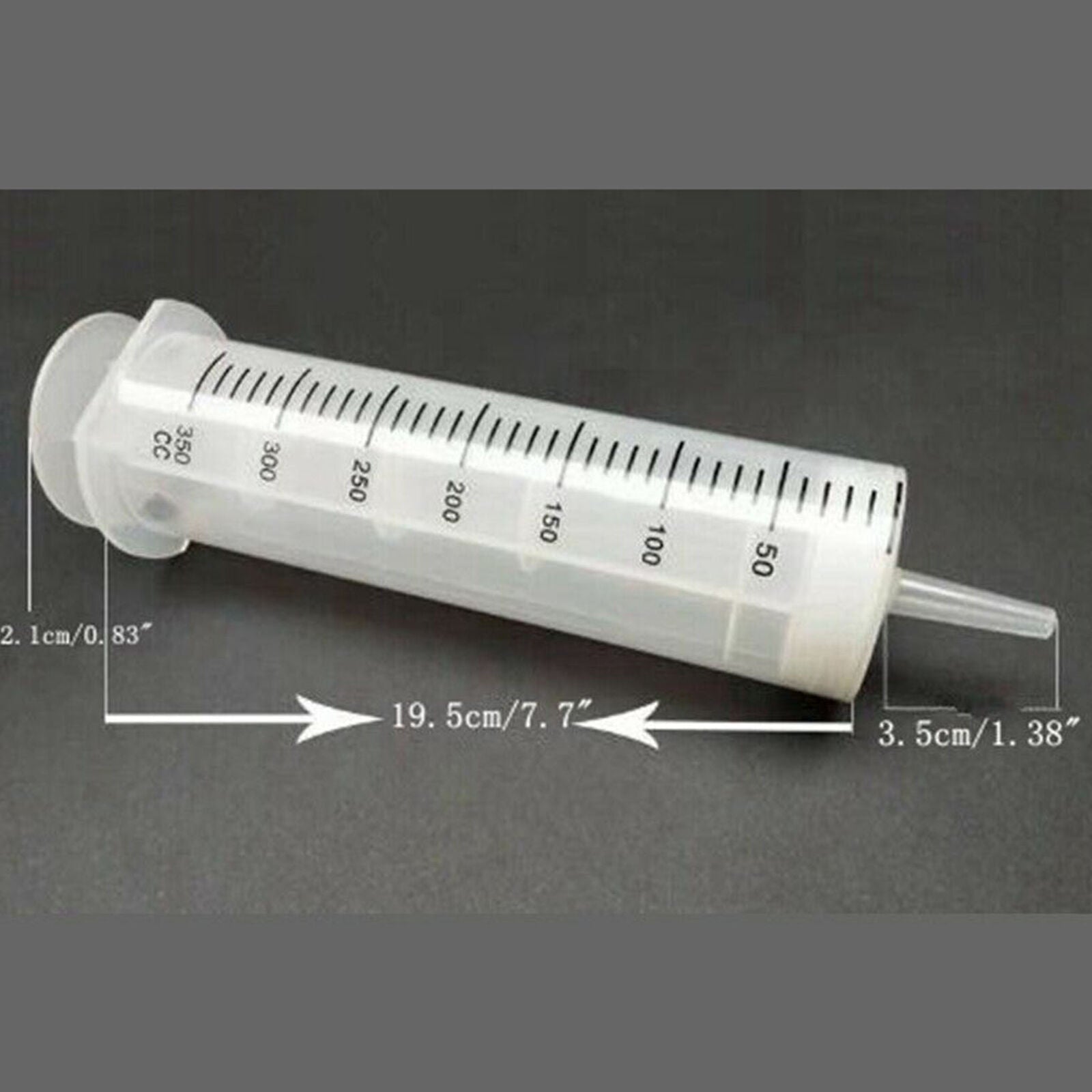 Large Big Plastic Nutrient Disposable Measuring Hydroponic Syringe + Tube 350ML