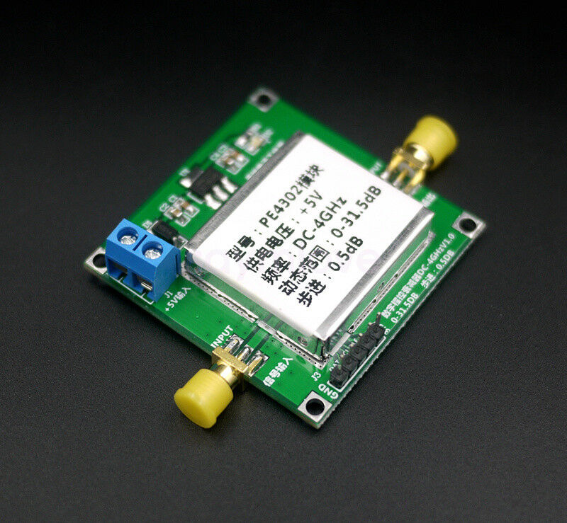 New PE4302 Digital RF Attenuator Module High Linearity 0.5dB Step 1MHz-4GHz
