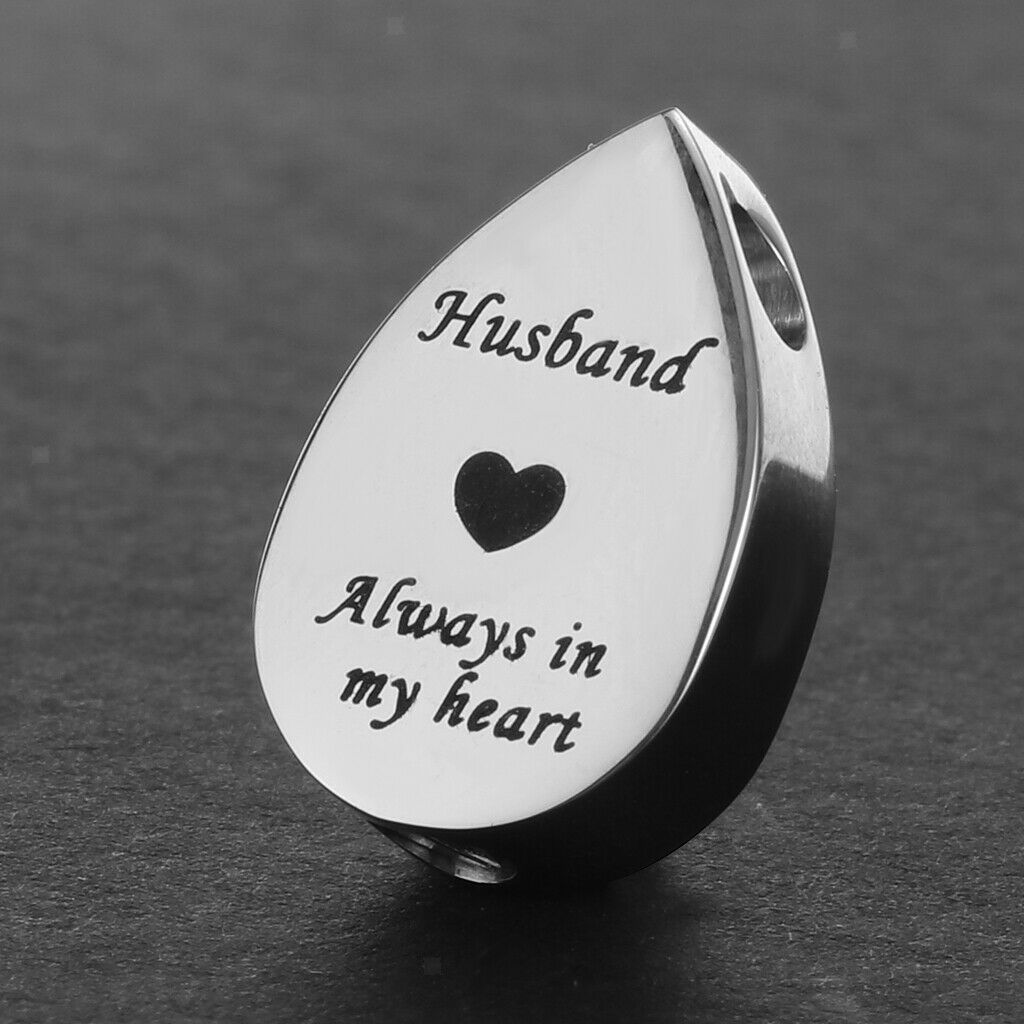 2 Pieces Always in My Heart Waterdrop Urn Memorial Ashes Keepsake Pendants