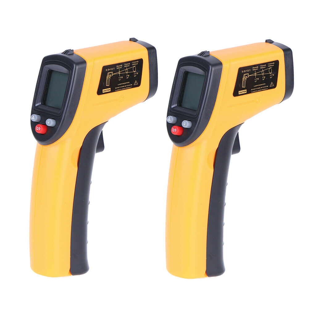 2/Pack LCD Digital Dispaly Infrared Thermometer Gun Industrial Pyrometer