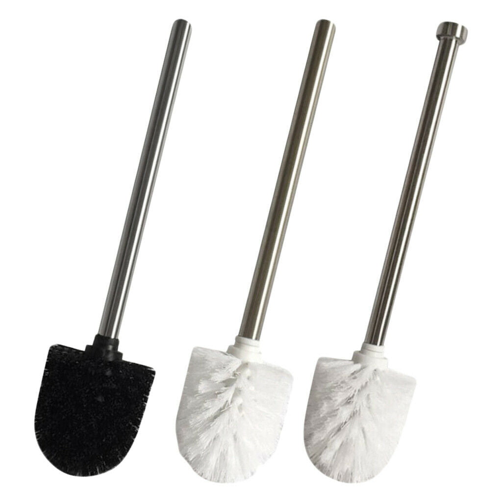 Toilet Brush Toilet Scrubber with Stainless Steel Handle  White_1
