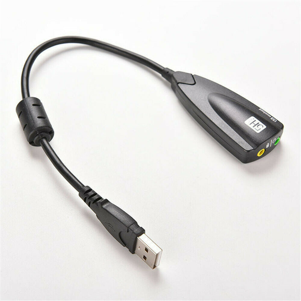 7.1 Sound Card USB To 3.5mm Mic/Headphone Jack Stereo Headset Audio Adapter 1PC