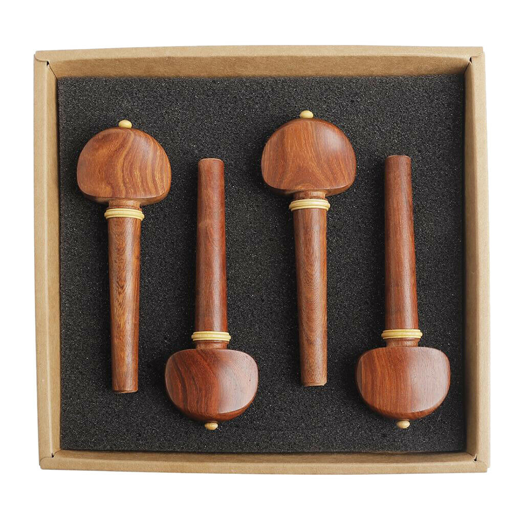 4 Pieces Stringed Instrument Cello Tuning Pegs Redwood Accessories