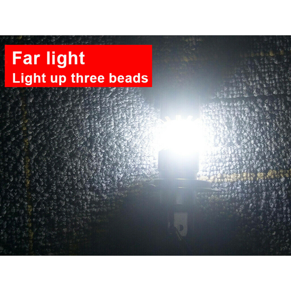 H4 LED Headlight Bulb, LED COB Chip 3400LM 18W/12W 6000-6500K White Motorbike