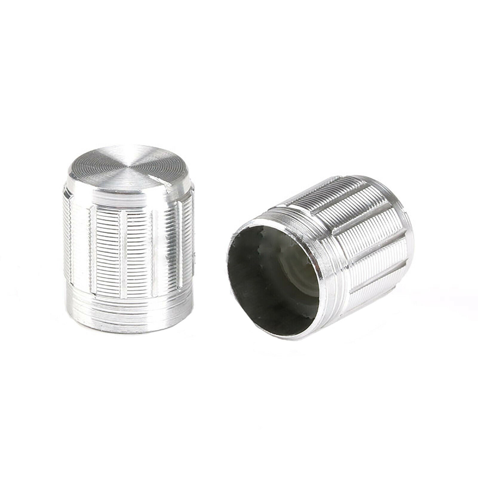2Pc Aluminium Pot Knob For Potentiometer Radio Tuner Rotary Encoders