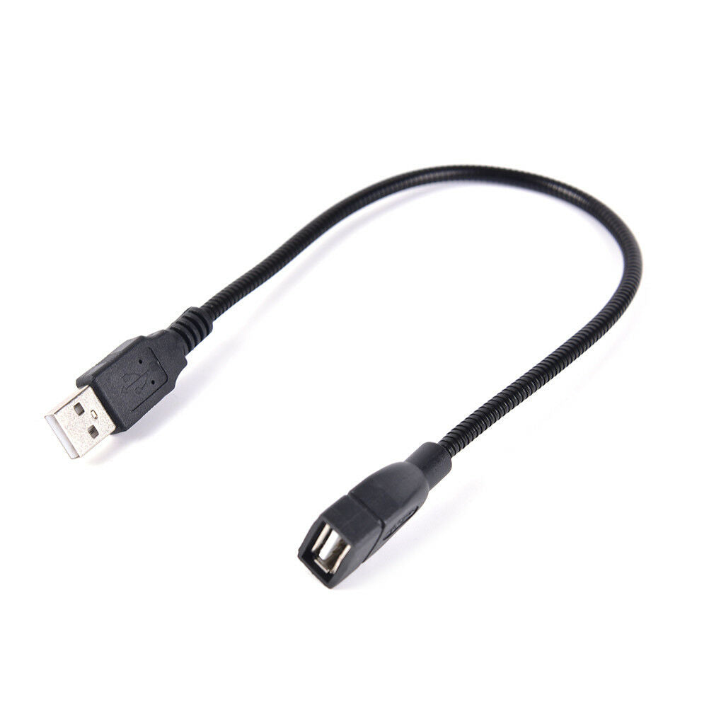 USB Male to Female Extension Cable LED Light Adapter Metal Hose for PC De.l8