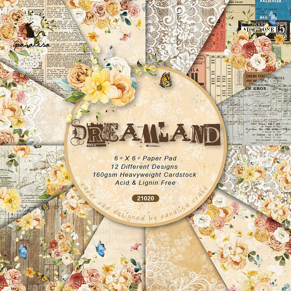 12pcs 6'' Flower Paper Pad Scrapbooking Album Journal Stationery Card Decor DIY