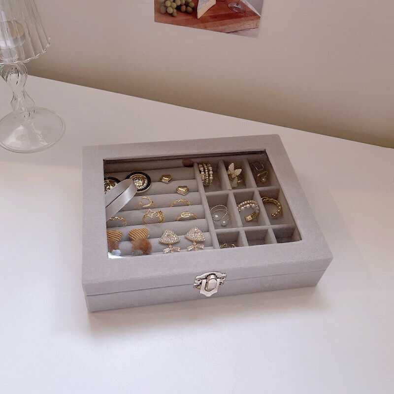 Jewelry Organizer Box for Women Girl Travel Ear Storage Case Tray Holder forK7Z9