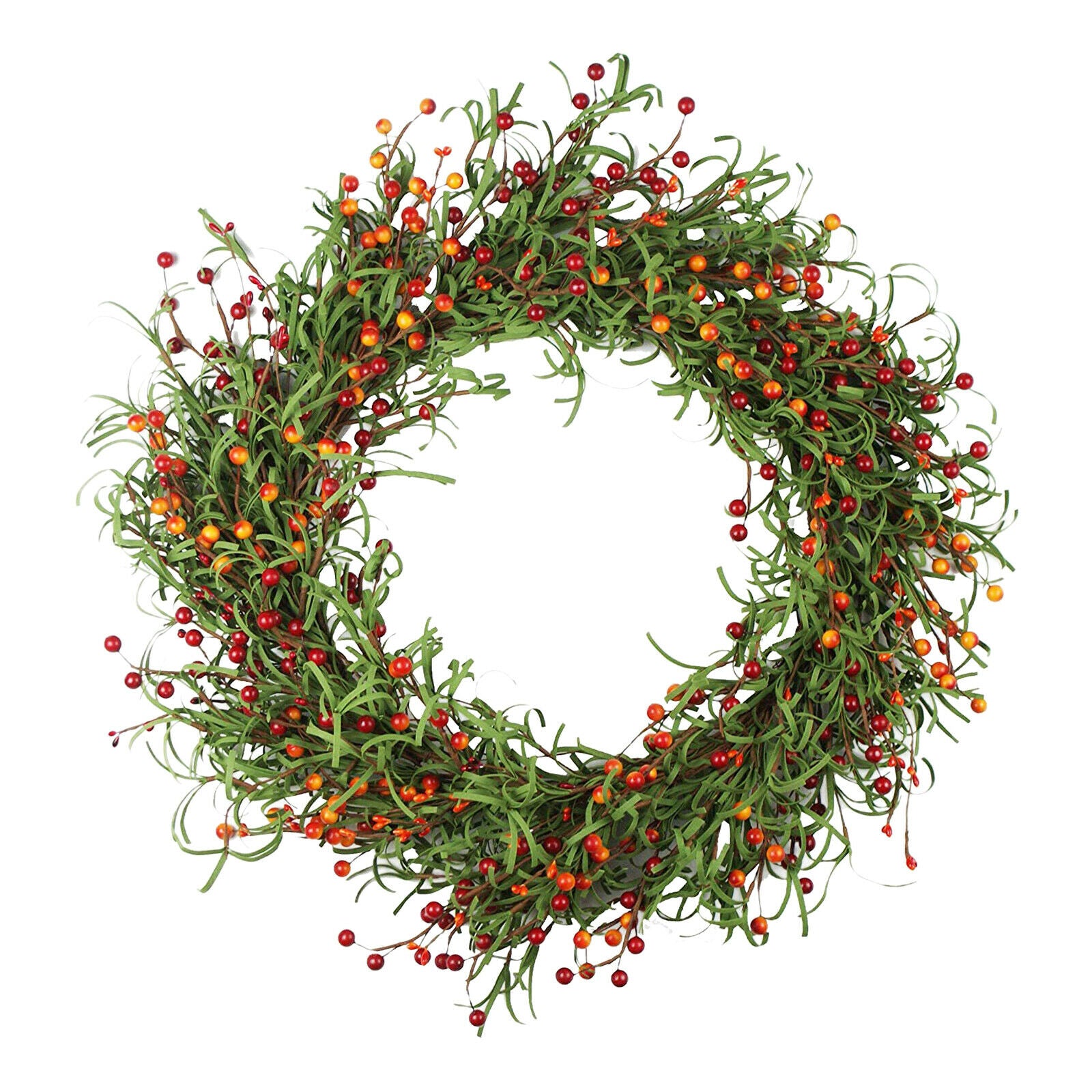 Round Greenery Wreath Floral Garland for Front Door Party Festival Decor