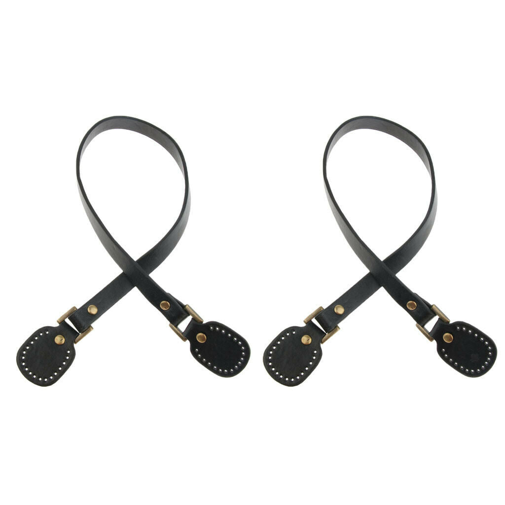 2Pairs Purses Straps Bag Handles for DIY Making Purse Accessory Black+Brown