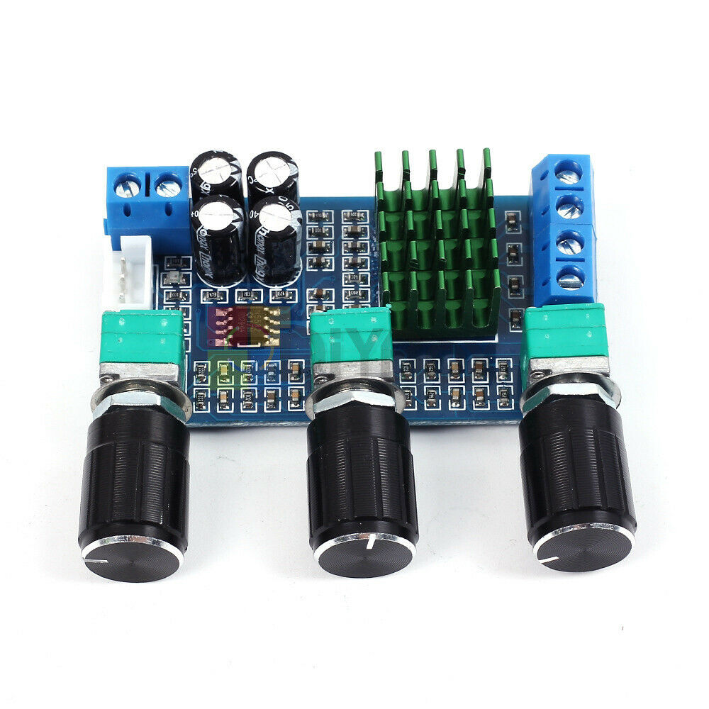 TPA3116D2 DC 12V 24V 80Wx2 Dual Channel Digital Treble Bass Pre Amplifier Board