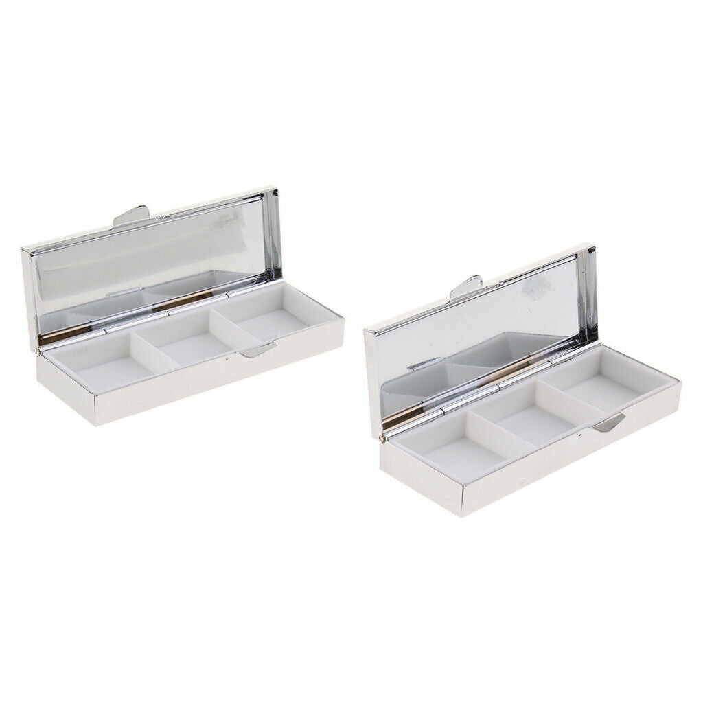 4Packs Practical Elegant Metal Pill Box Case Daily Medication Organizer