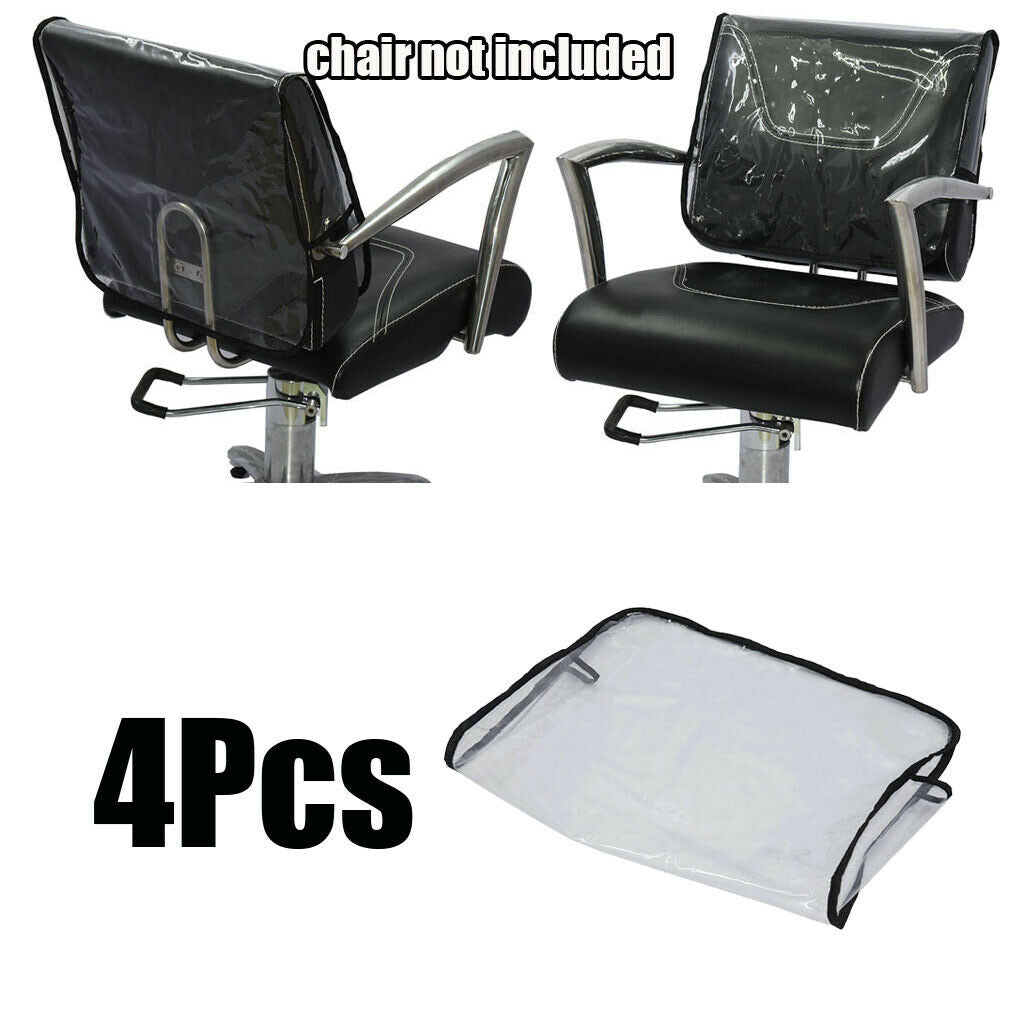 4x Barber Beauty Salon Chair Back Cover Protective Plastic Waterproof Cover