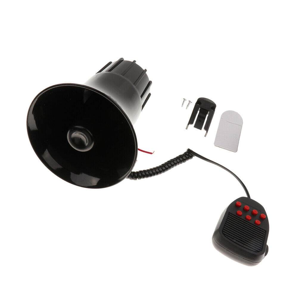 7 Tone Alarm Horn With Mic PA Speaker for 12V 50W Universal Car Truck Motos
