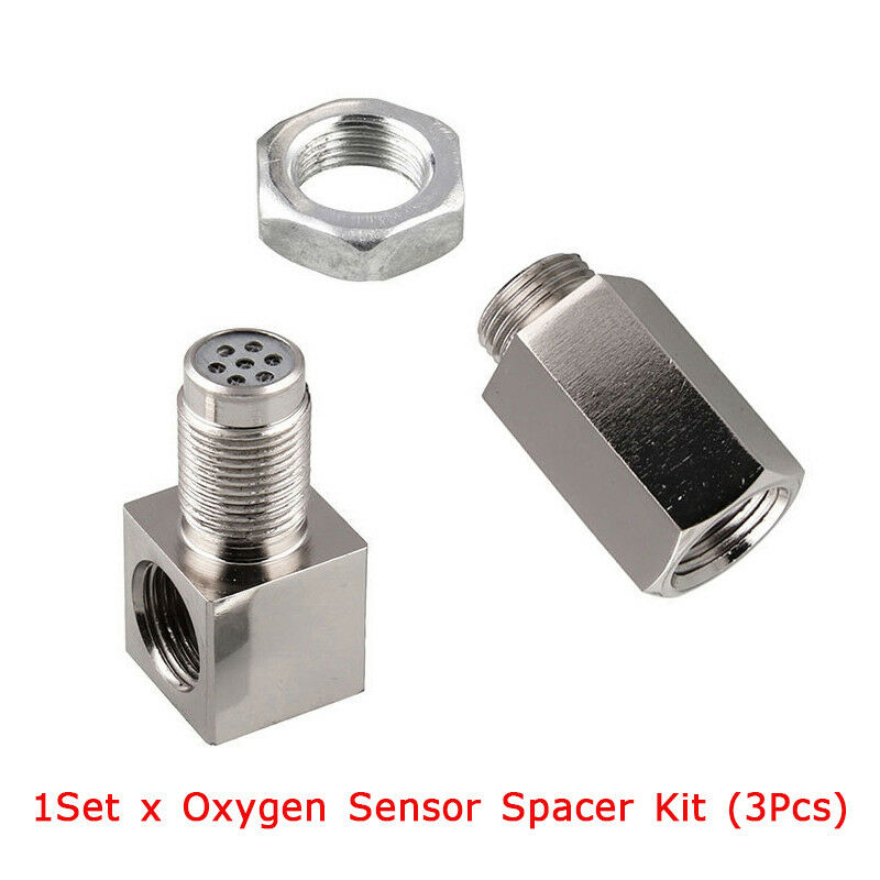 90Â° Sensor Spacer Engine Light CEL Check Bung Mini Catalytic Converter for O2