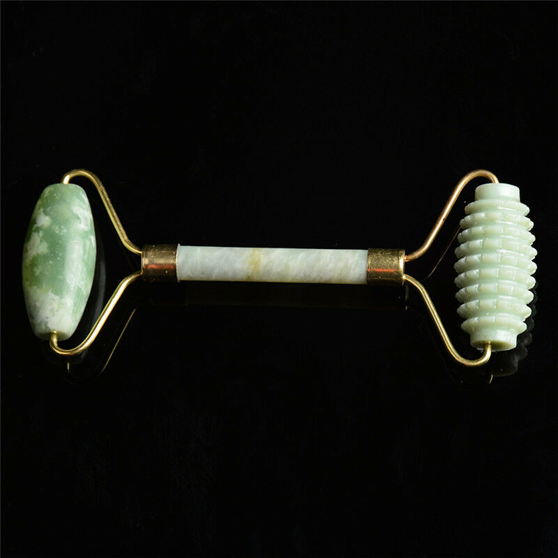 Natural Jade Stone Face Massager Roller Spa Head Neck Facial Beauty Tool .l8