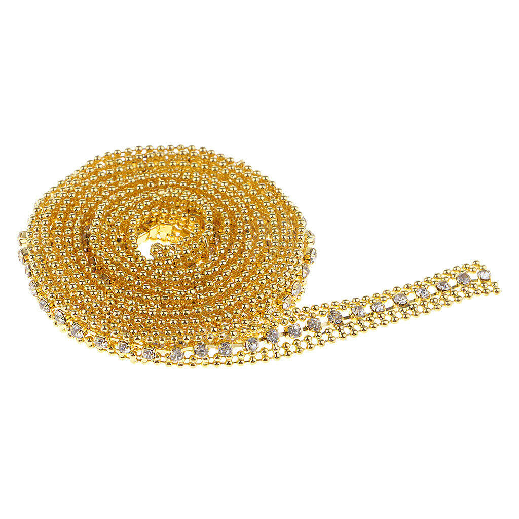 1 Yard Rhinestone Beads Trim Ribbon Wedding Dress Sewing Appliques