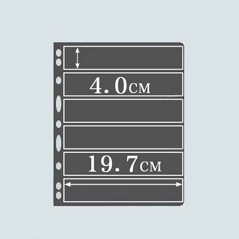6 Strips Stamp Stock Pages PCCB Album PVC Sheet Collection Stampspage Holder