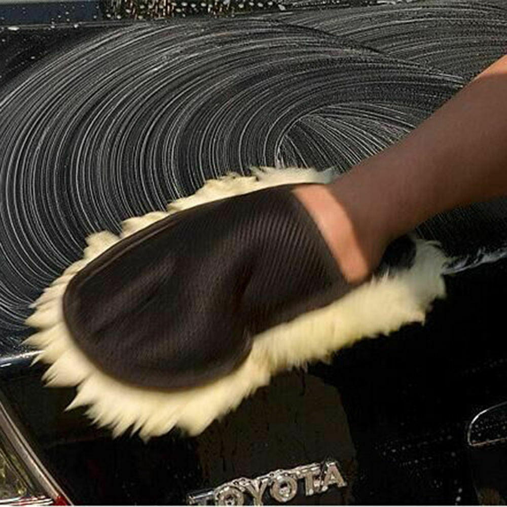 Wonderful Super Soft Lambswool Car Wash Mitt Deep Pile Cleaning Glove Wash Tool