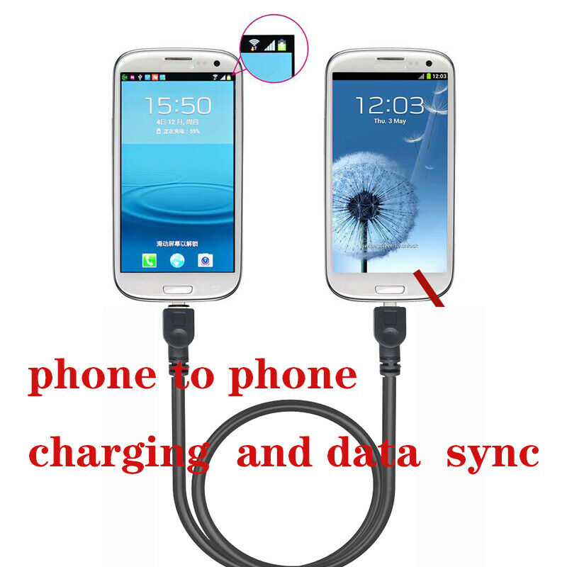 Micro USB to Micro USB Male Phone Mutual Charging Cable for huaWei htc Android