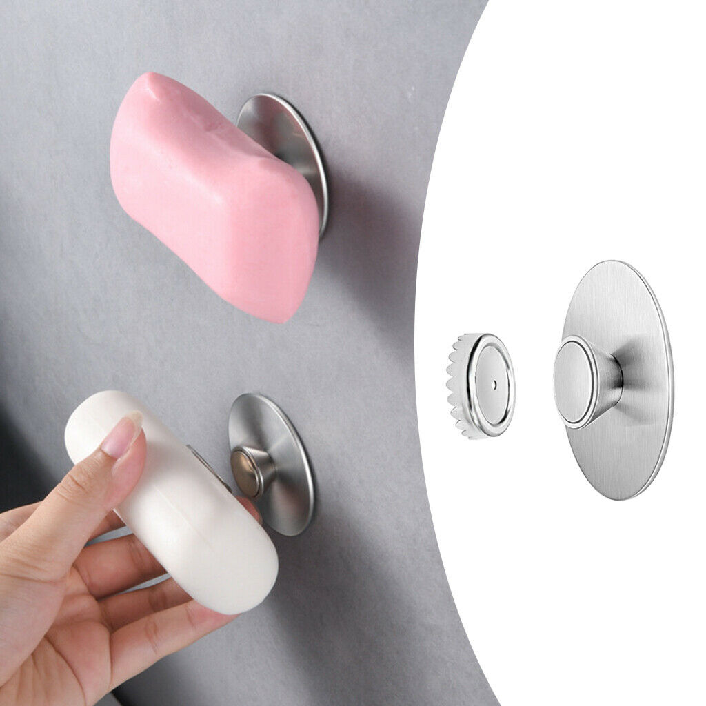 Rustproof Shower Magnetic Suction Soap Holder Hook Hanging Self-Adhesive New