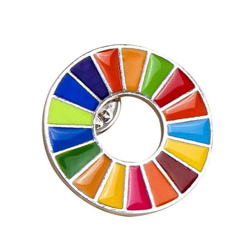 The Sustainable Development Goals Brooch United Nations SDGs Rainbow Pin Badge