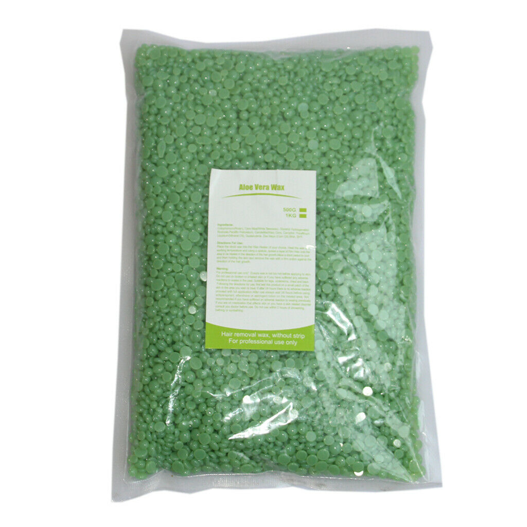 2Pcs 500g Depilatory Hot Hard Wax Beans Hair Removal with Spatulas Set