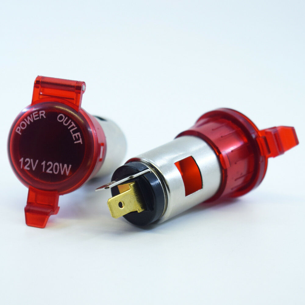 10pcs Red 12V Car Motor Boat Female Cigarette Lighter Power Plug Outlet Socket