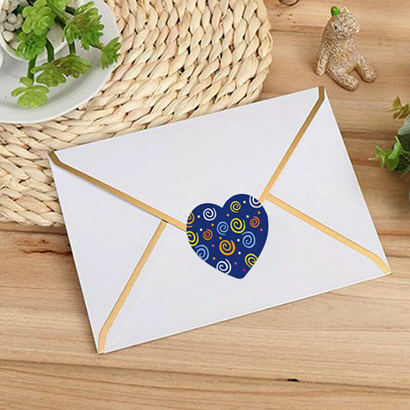 500PCS Heart Shape 8 Kinds of Pattern Love Valentine's Day Stickers Gift .l8