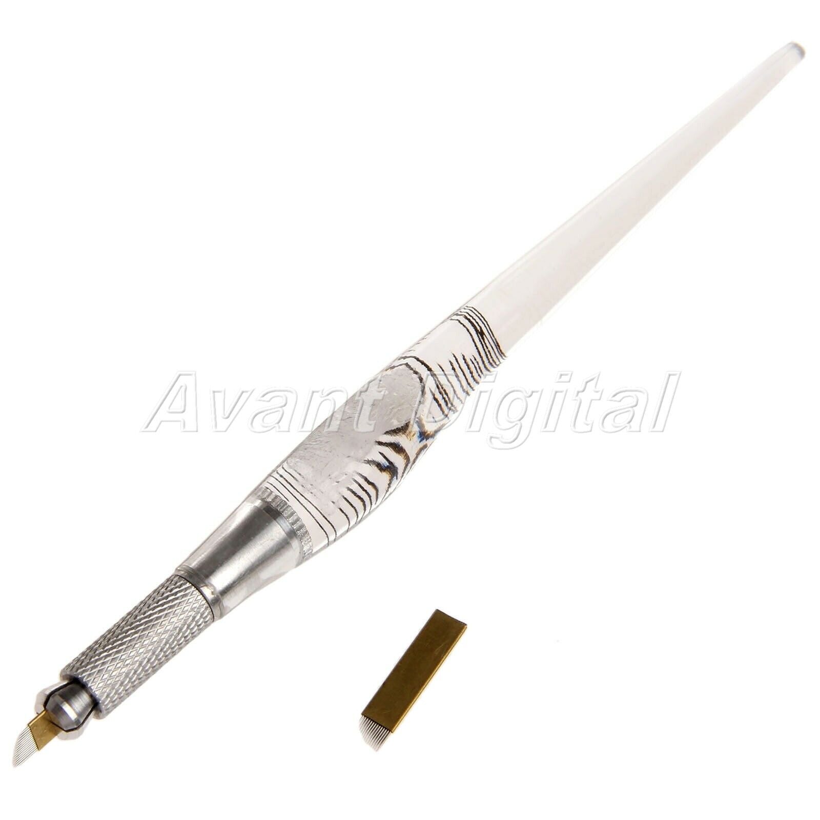 Manual PCD Pen +5 Needles Blades Tattoo Eyebrow Microblad Permanent Makeup Tool