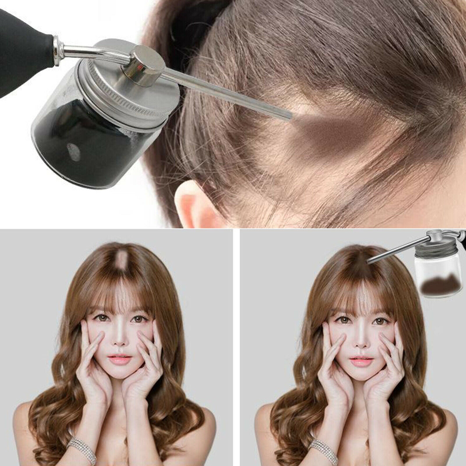 Aluminum   Silicone Talc Powder Blower Puffer Barbers Hairdressers Talcum