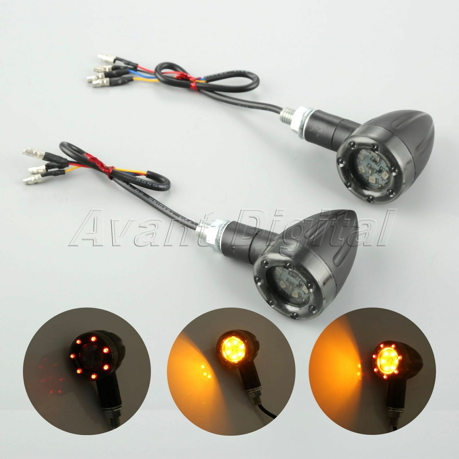 1Pair 8mm Motorcycle LED Turn Signal Brake Blinker Light for Yamaha YZF R6S 2008