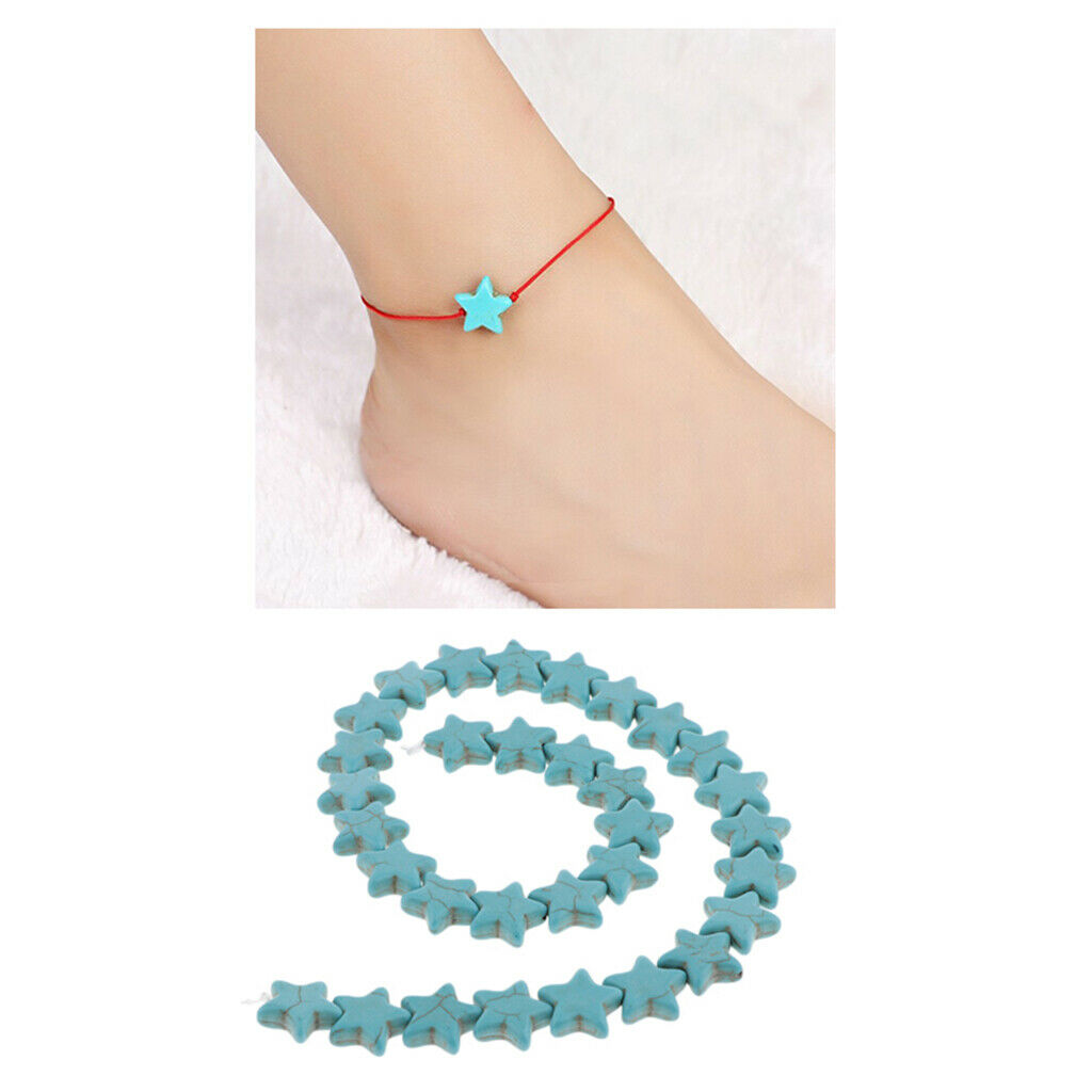 30Pcs Turquoise Spacer Beads Pendants Bracelet Jewelry Crafts Supplies Blue