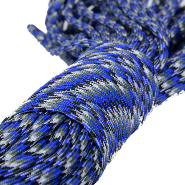 100ft Paracord Parachute Survival Cord 353 Cord - Blue Camo