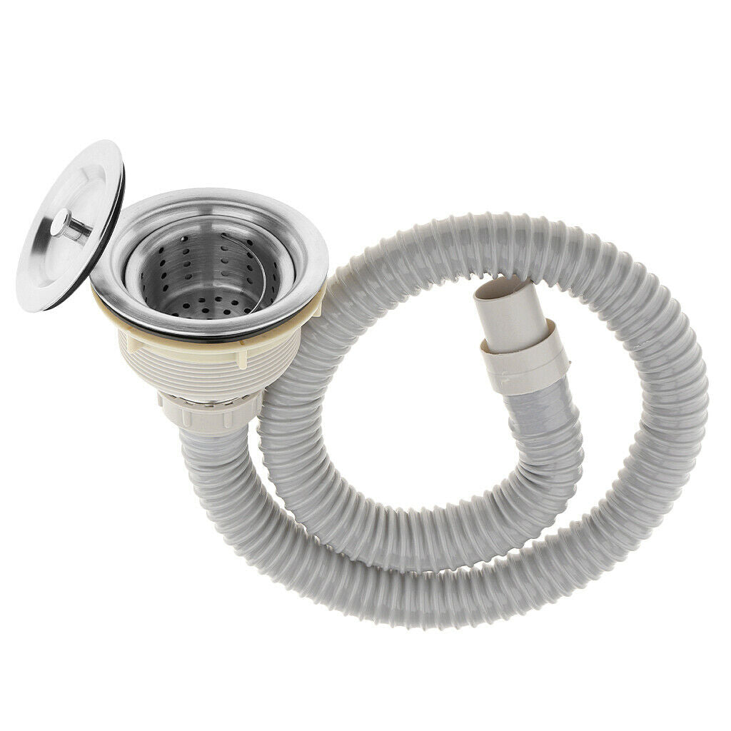 Removable Shampoo Bowl Strainer with 100cm Flexible Plastic Pipe Drain Hose