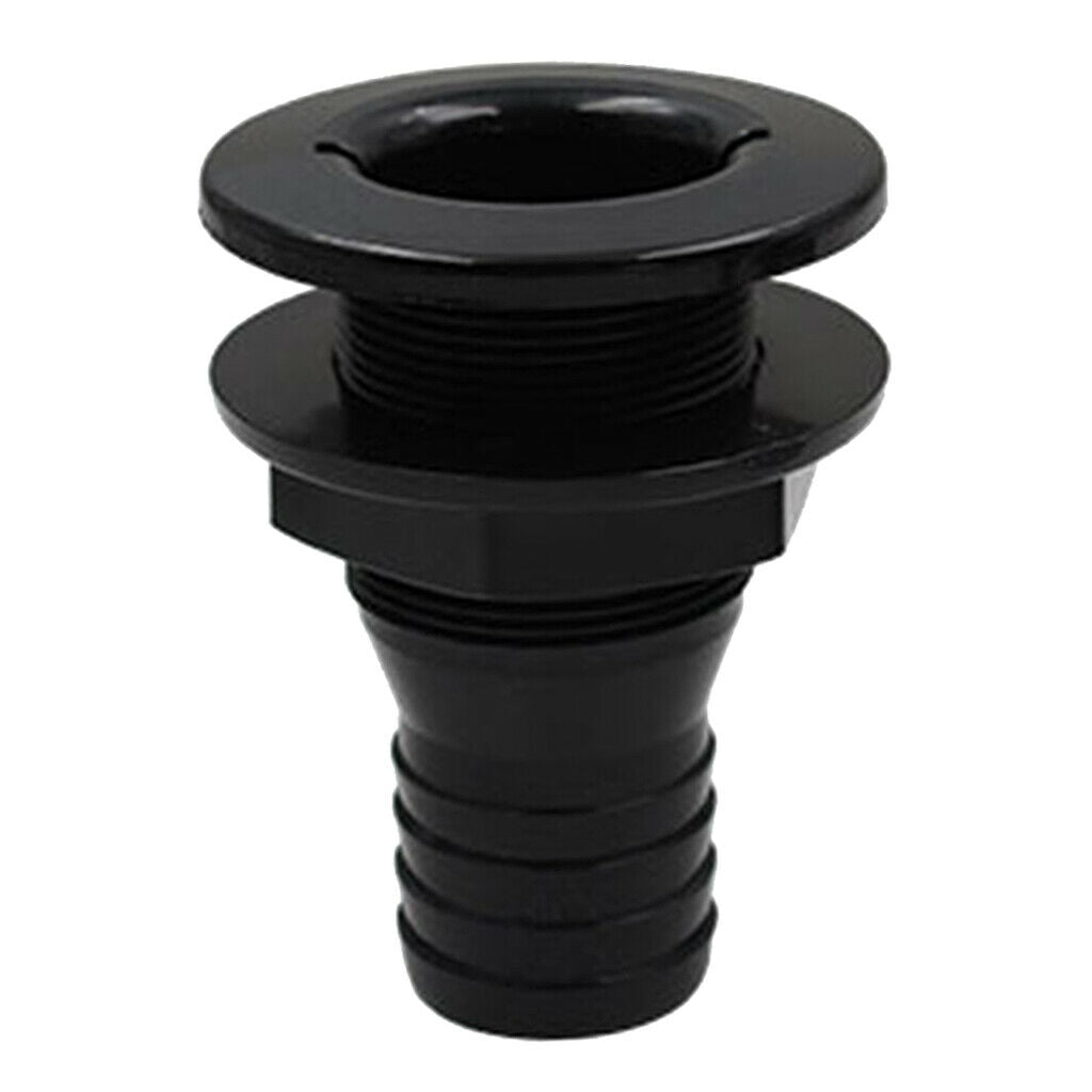 Black Plastic 1-1/2'' Marine Thru-Hull Fittings Replacement Yacht Parts