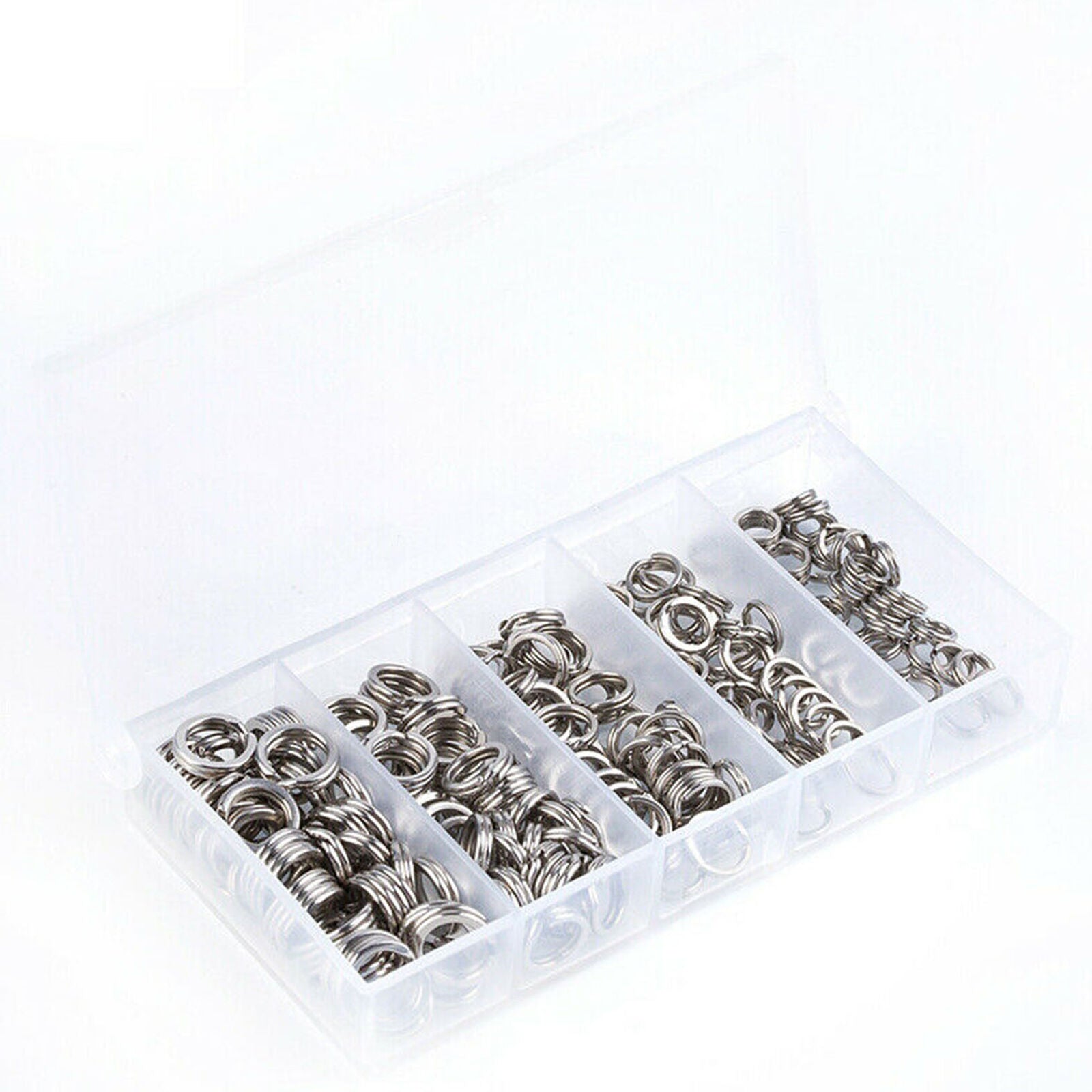 200pcs Fishing Snap Rings Fishing Lures Stainless Steel Split Ring 5mm-9mm Parts