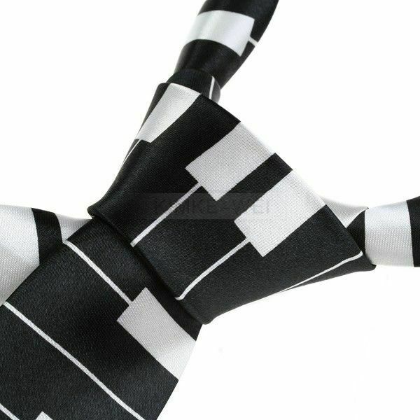 2x Black & White Piano Keyboard Keys Necktie Tie New