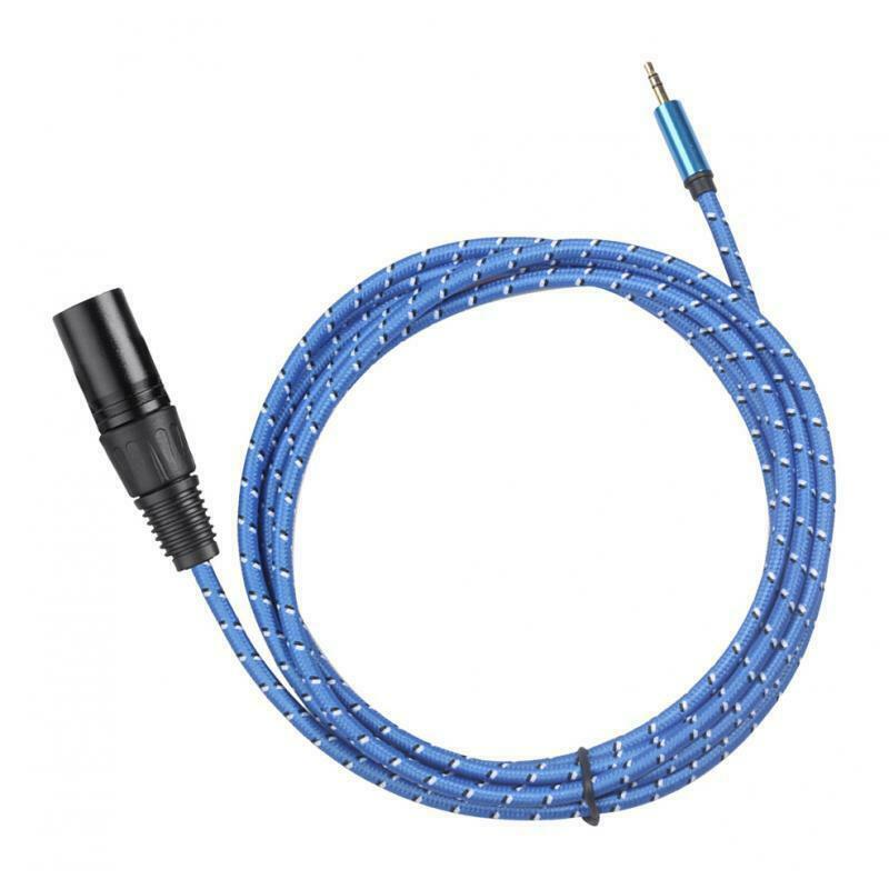 Audio Cable 3.5mm Male To XLR Male Stereo Audio Extension Cable Plug Blue