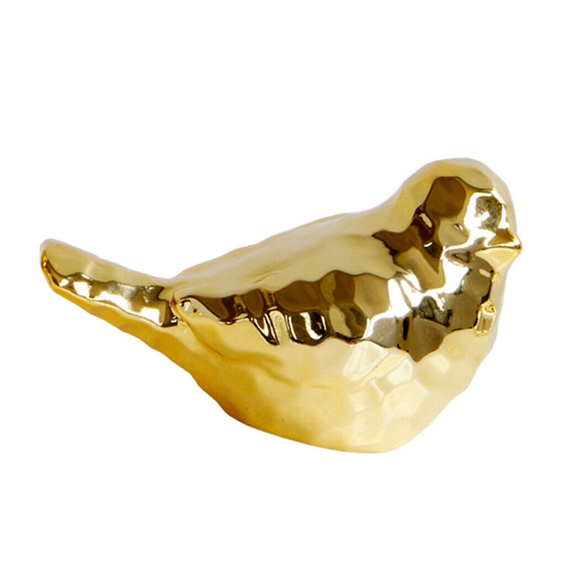 European Style Ceramic Golden Small Bird Shaped Candlestick Home Ornament