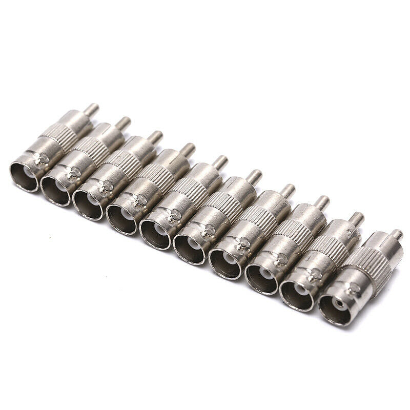 10Pcs BNC Female to RCA Male Coax Cable Video Adapter TV Connector CCTV SecuRKIA