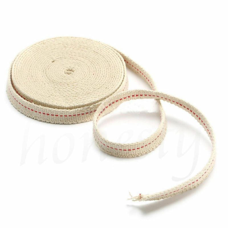 5PCS 1M White Flat Cotton Oil Lamp Wick Roll For Oil Lamps and Lanterns 10mm
