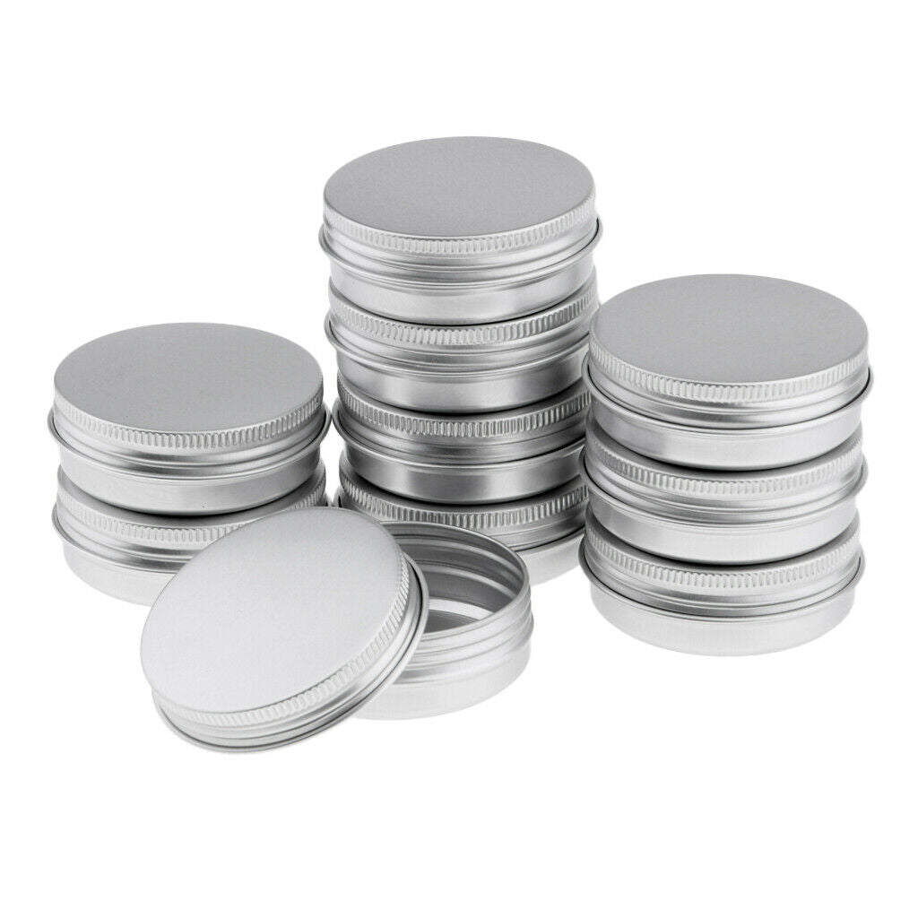 10x Empty Aluminum Tins Cans with Screw Lids Candy Box Container   40g