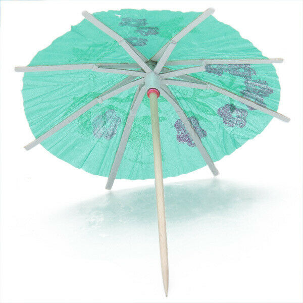 288pcs 4 Inch Drink Umbrella Parasol Cocktail Picks, 50pcs Peacock Stick Cupcake