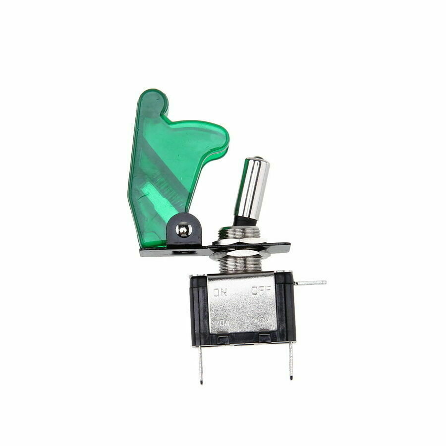 1PCS Green LED Light Toggle Rocker Ignition Switch On/Off Dustproof Proctector