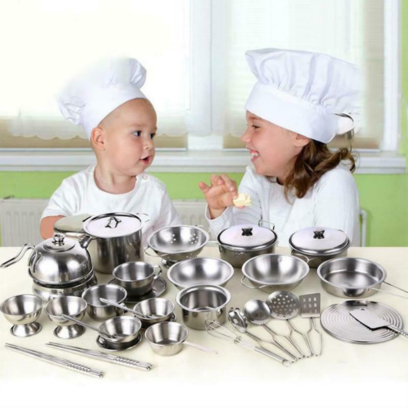 25pcs Stainless Steel Kitchen Cooking Utensils Mini Tools Play House